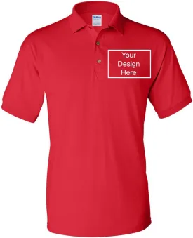 Add Your Own Text Design Custom Personalized Digitally Printed Adult Polo Shirt