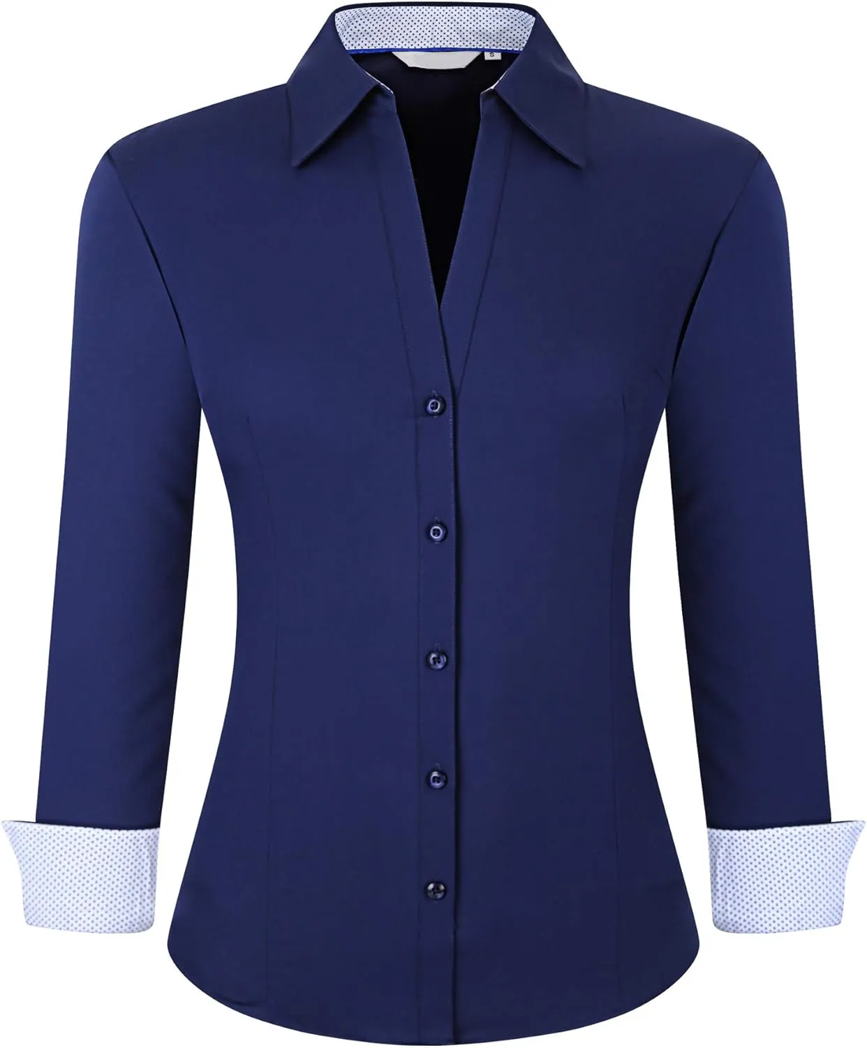 Alex Vando Womens Button Down Shirt Wrinkle Free Casual Long Sleeve Work Blouse Tops