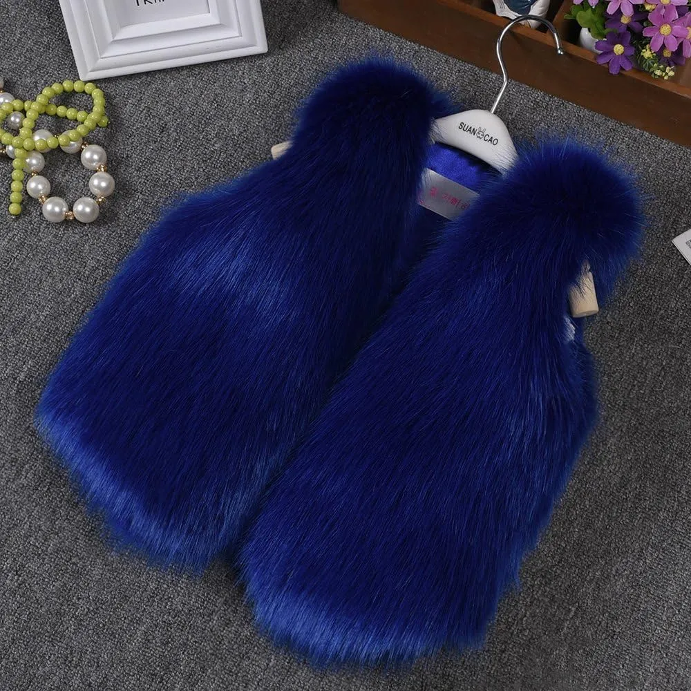 benetia Girls Boys Faux Fur Vest Coat