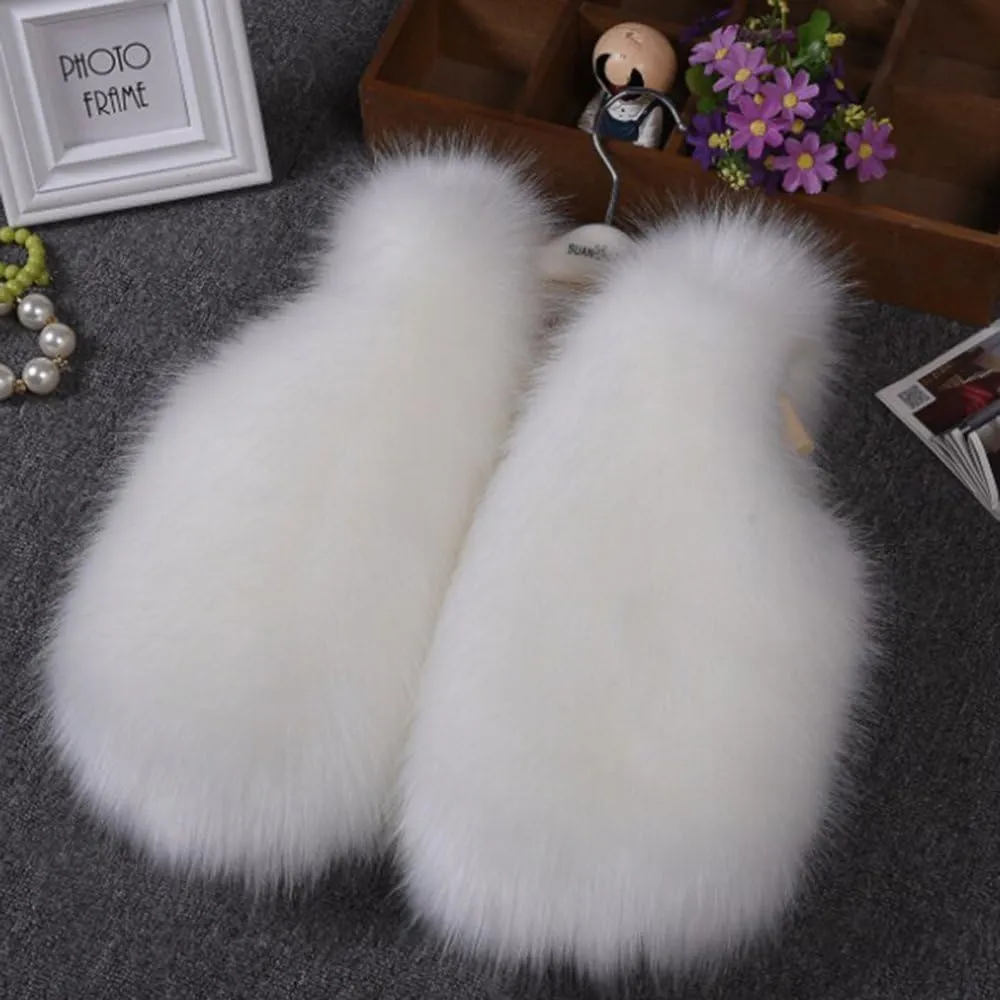 benetia Girls Boys Faux Fur Vest Coat