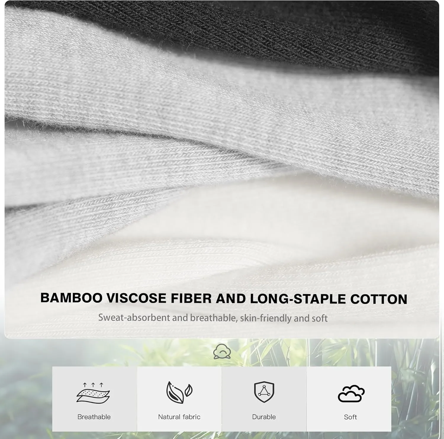 CLOSEMATE 6 Pairs Bamboo Viscose Ankle Low Cut Breathable Non Slip Casual Short Socks for Men Women