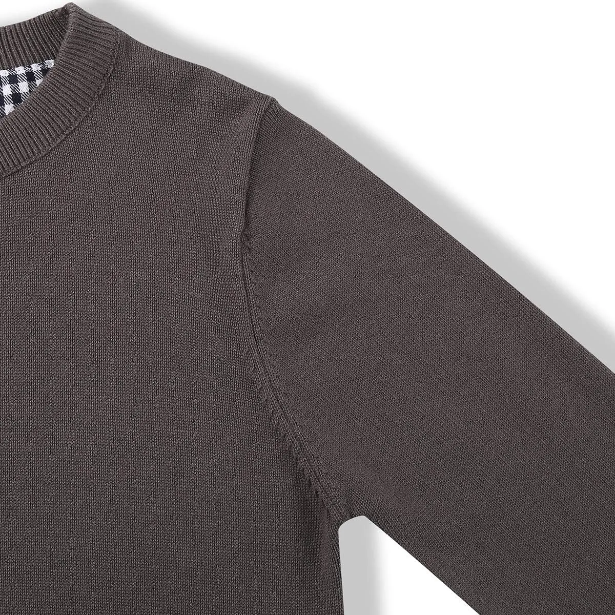 CUNYI Boys' Long Sleeve Crew Neck Cotton Pullover Knit Sweater