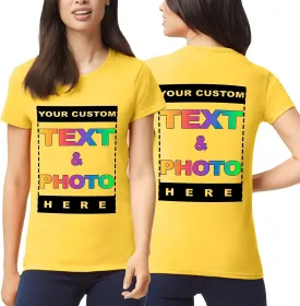 Custom Women Shirt - Personalized Add Your Image Ladies T-Shirt - Customized Add Your Text Photo T-Shirts - Women Adult Logo