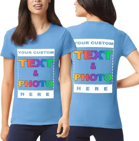 Custom Women Shirt - Personalized Add Your Image Ladies T-Shirt - Customized Add Your Text Photo T-Shirts - Women Adult Logo