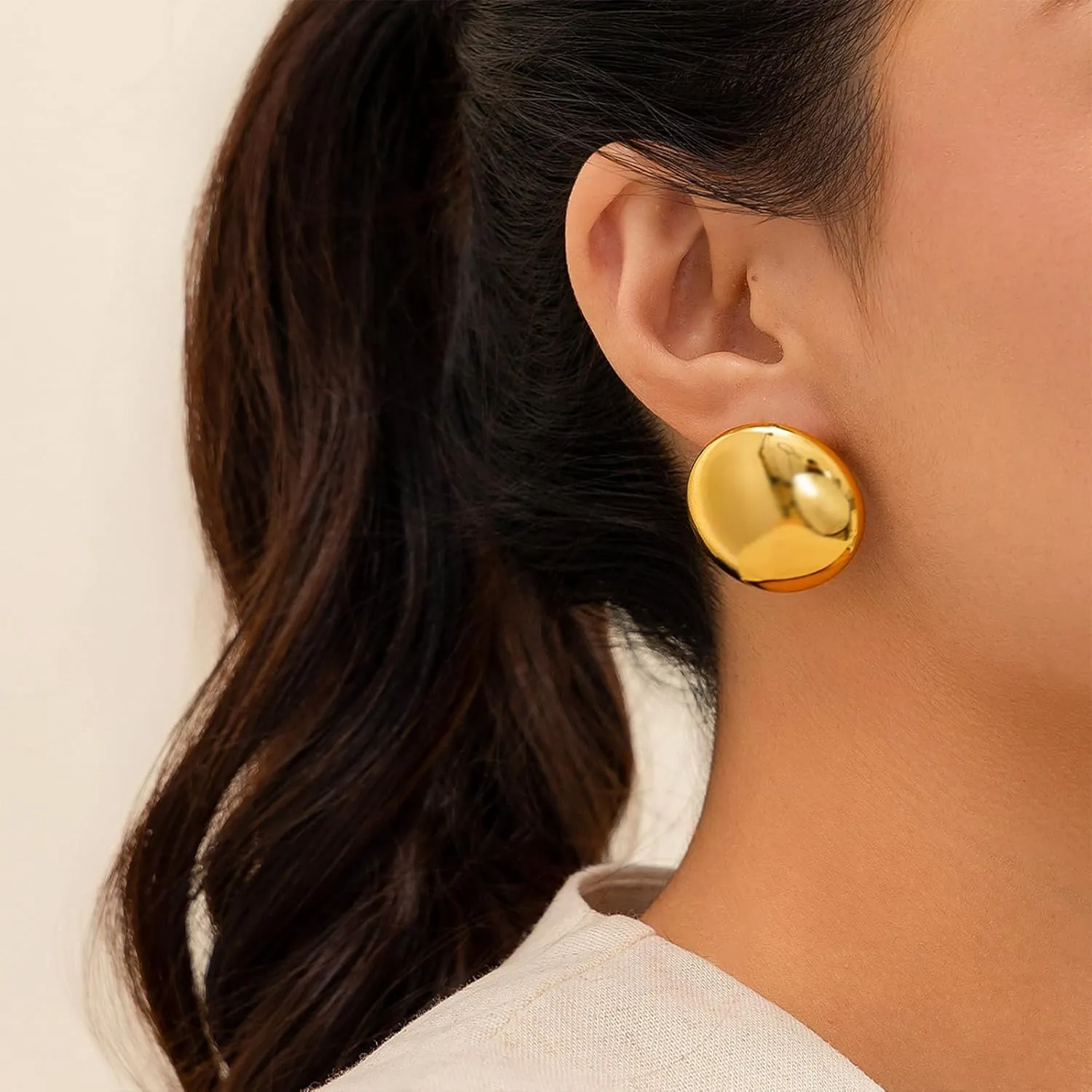 Gold Statement Earrings for Women Chunky Silver Earrings Big Gold Dangle Earrings for Women Vintage Geometri Earrings Chunky Gold Jewelry