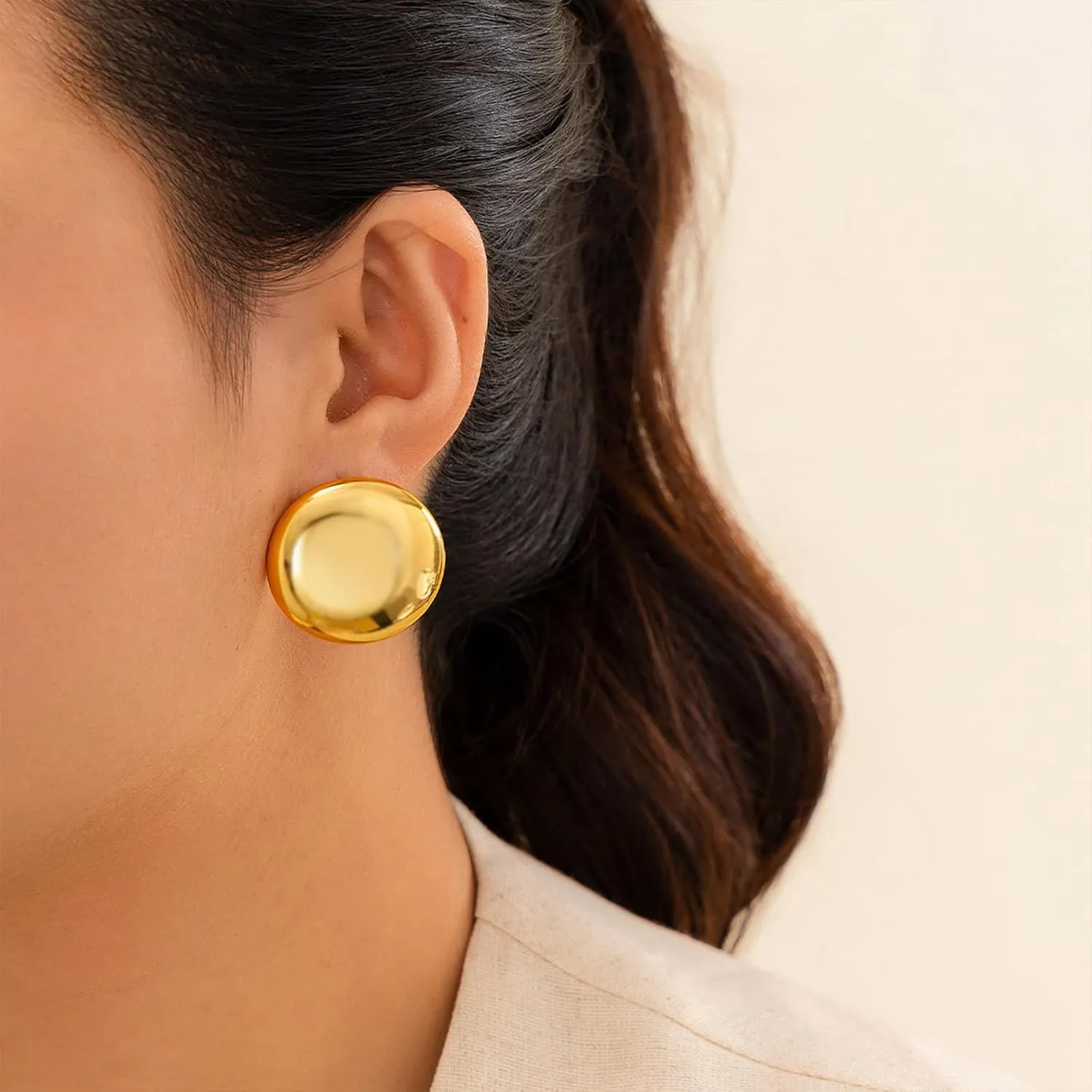 Gold Statement Earrings for Women Chunky Silver Earrings Big Gold Dangle Earrings for Women Vintage Geometri Earrings Chunky Gold Jewelry