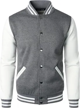 HOOD CREW Mans Varsity Baseball Jacket Cotton Blend Letterman Jackets