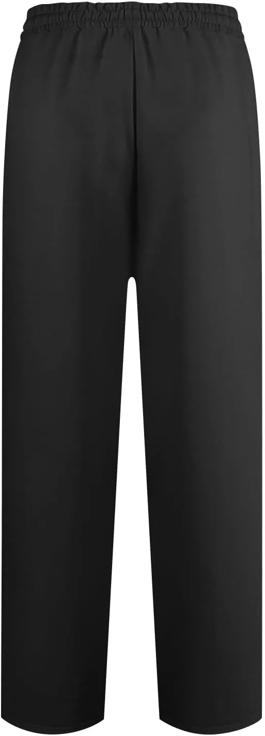 Lightweight Wide Leg Sweatpants Women 2025 Trendy Interior Drawstring High Waist Sweat Pants Baggy Lounge Jogger Pants
