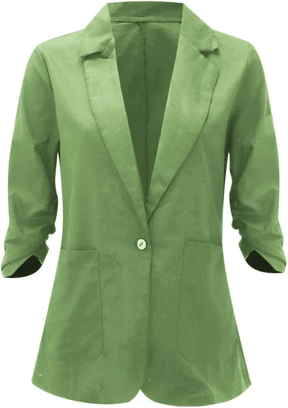 Linen Blazer Women Summer Lightweight 3/4 Sleeve Jacket Dressy Open Front Cardigan Business Casual Work Outfits