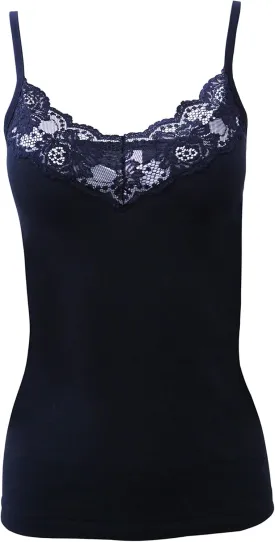 Mare  Luxury 100% Mako Cotton Women's Lace-Trimmed Camisole. Proudly Made in Italy.
