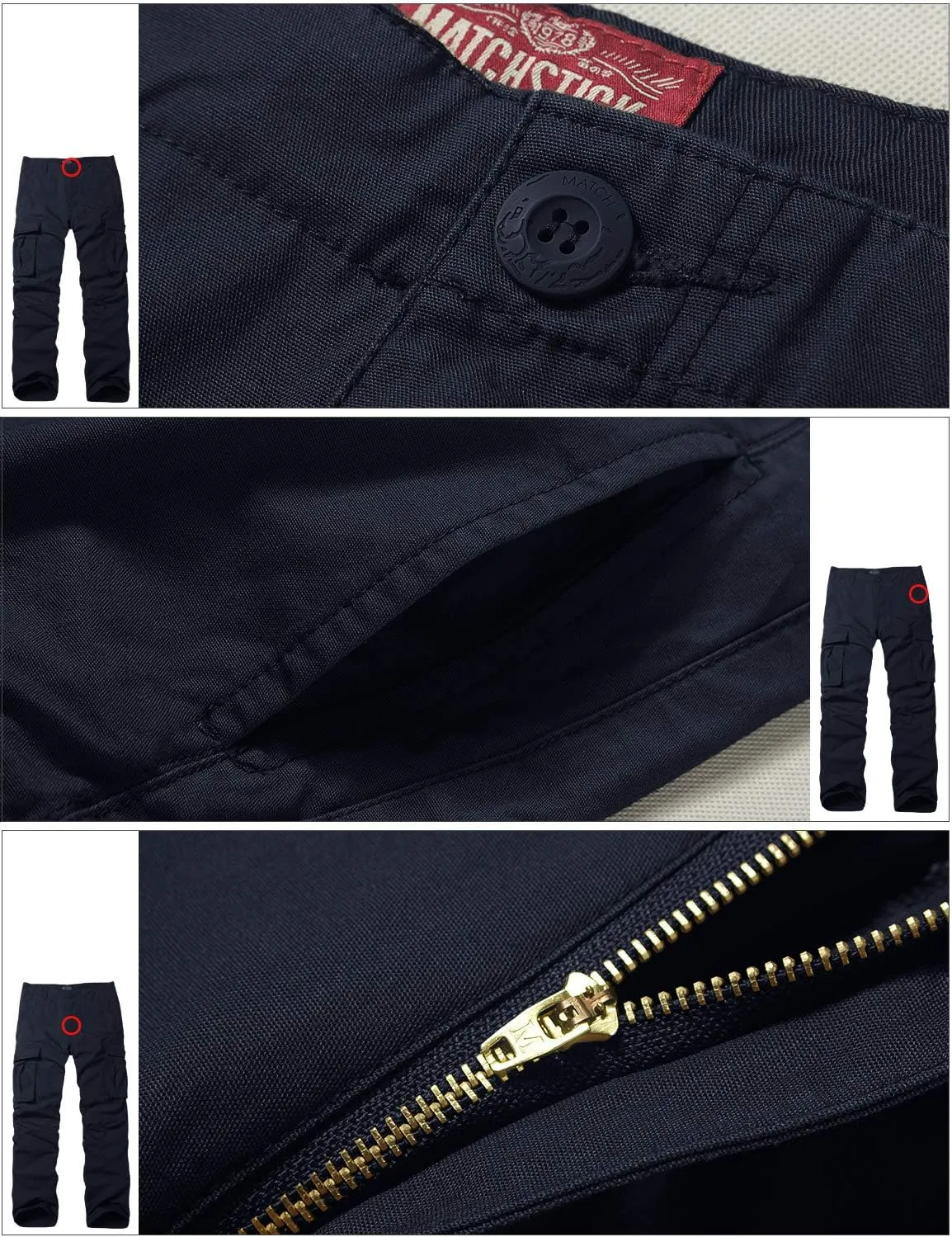 Match Men's Casual Wild Cargo Pants Outdoors Work Wear #6531