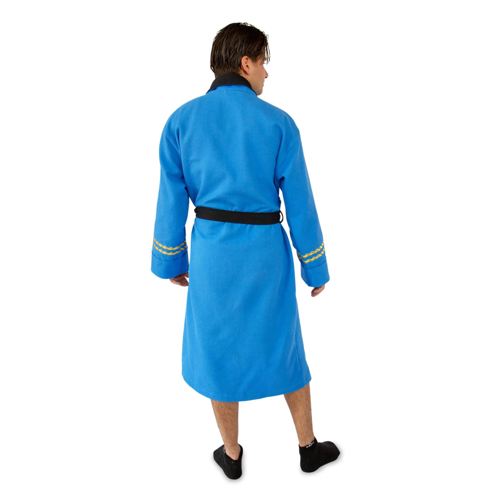 Star Trek: The Original Series Waffle-Weave Cotton Adult Bathrobe | Blue Medical