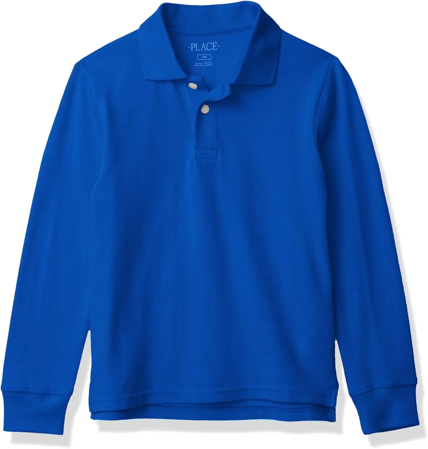The Children's Place boys Uniform Long Sleeve Pique Polo Shirt, Renew Blue, 10 12 US