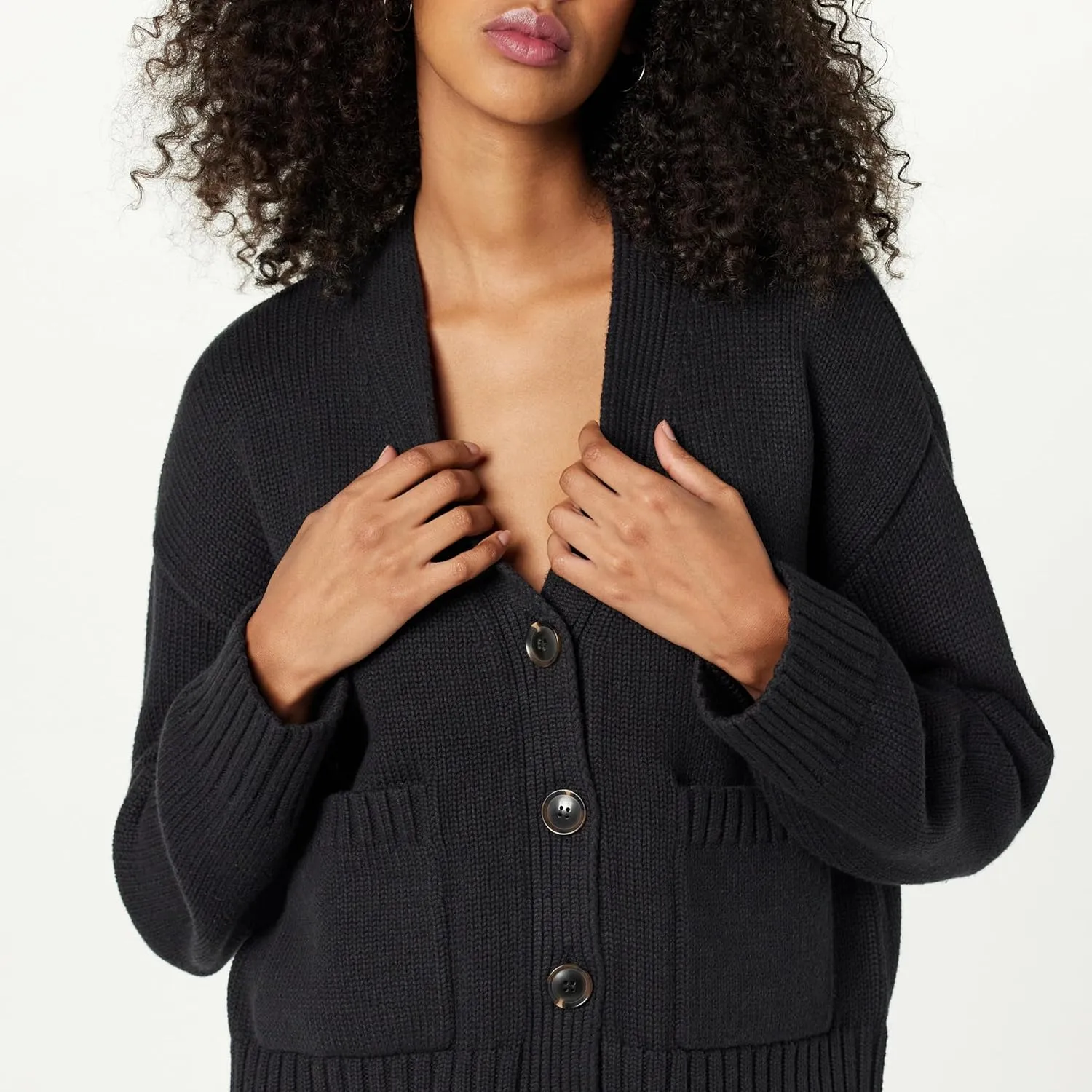 The Drop Women's Brigitte Cotton Blend Chunky Cardigan