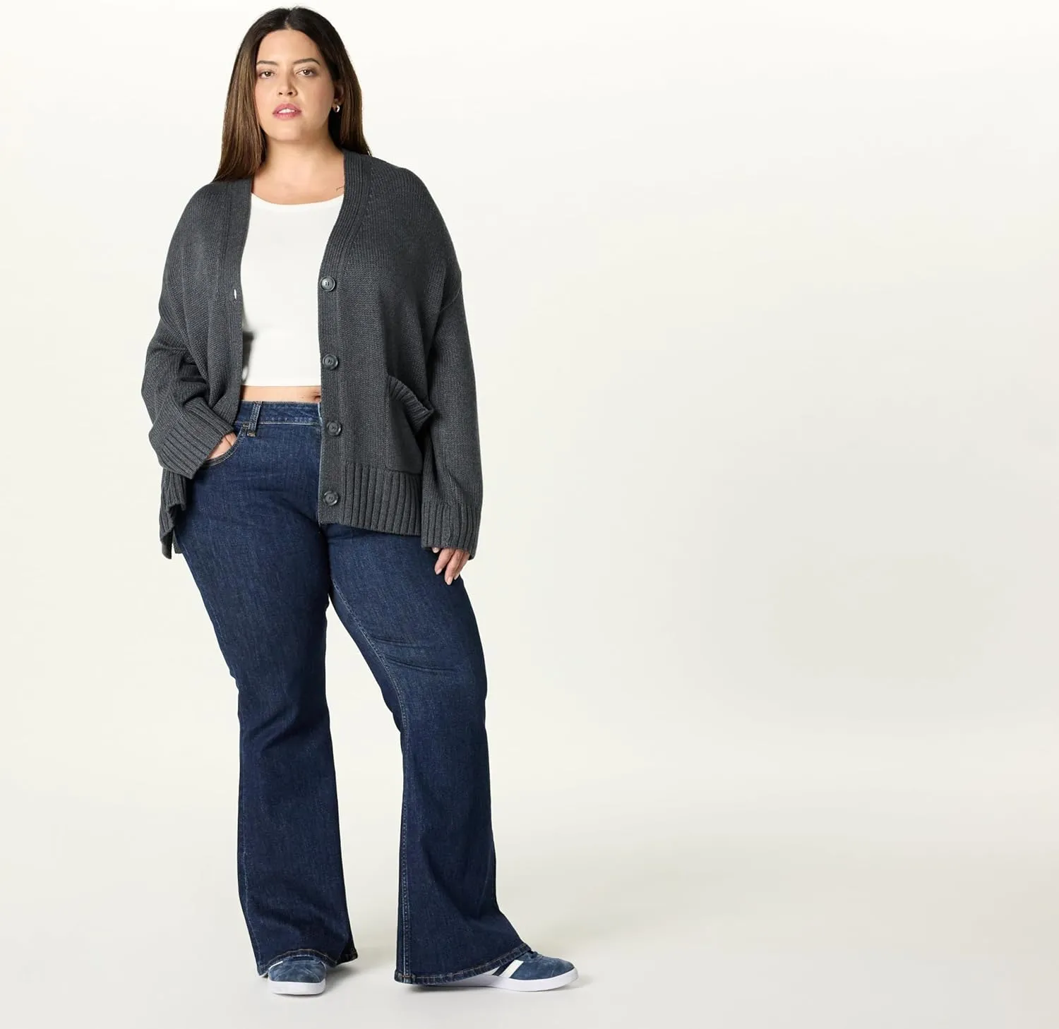 The Drop Women's Brigitte Cotton Blend Chunky Cardigan
