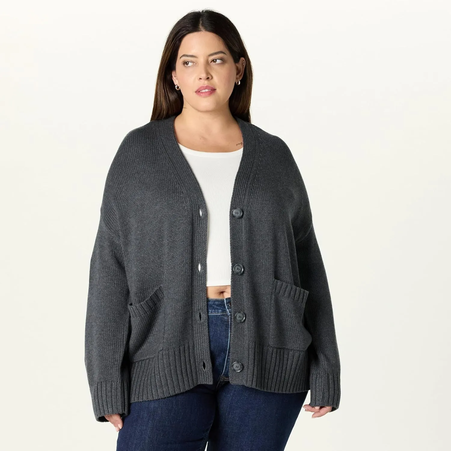 The Drop Women's Brigitte Cotton Blend Chunky Cardigan