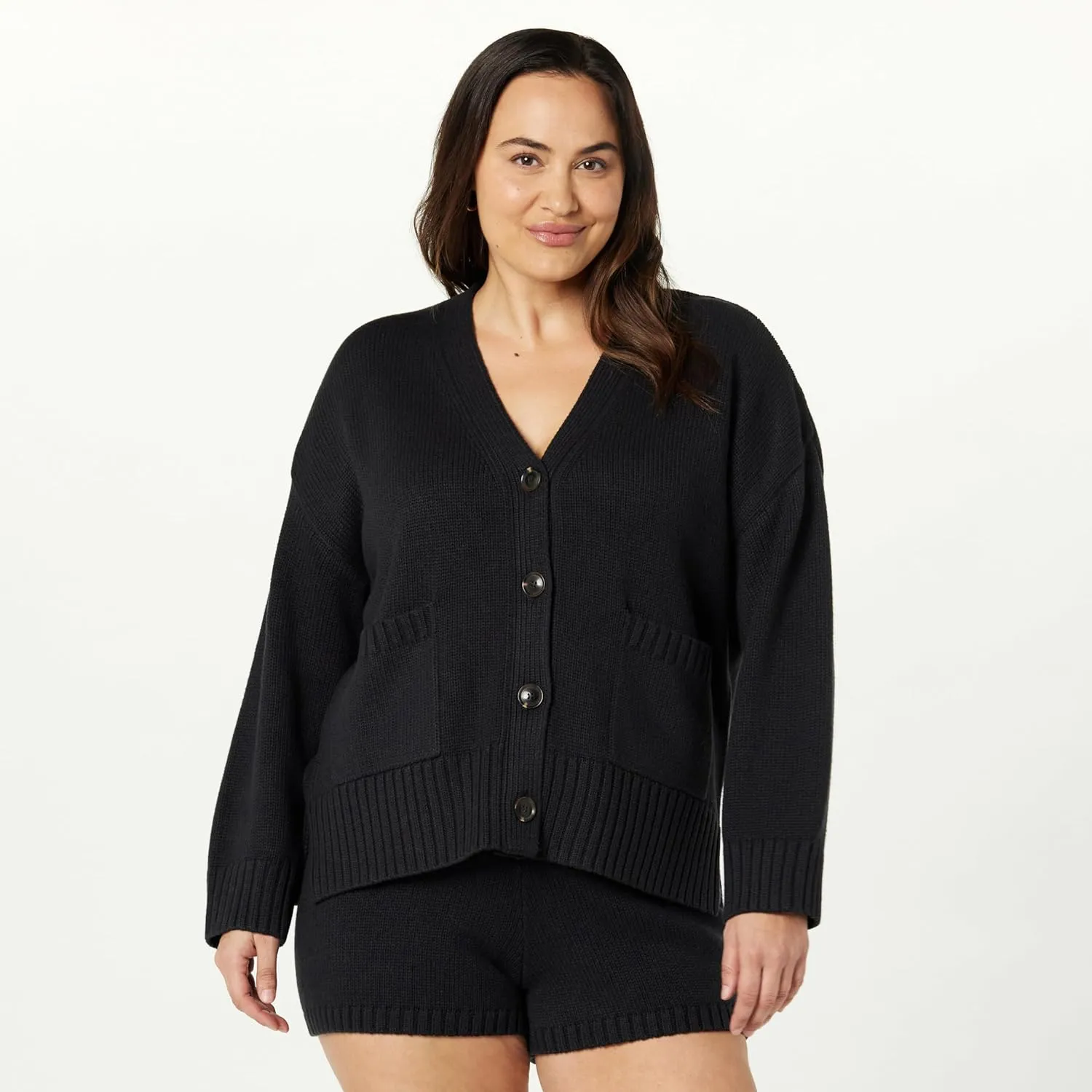 The Drop Women's Brigitte Cotton Blend Chunky Cardigan