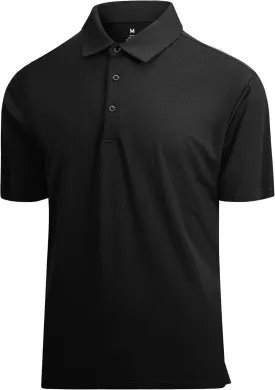 WARHORSEE Mens Golf Shirt Short Sleeve Striped Golf Polo Shirts for Men Moisture Wicking Performance Dry Fit Polo Shirts