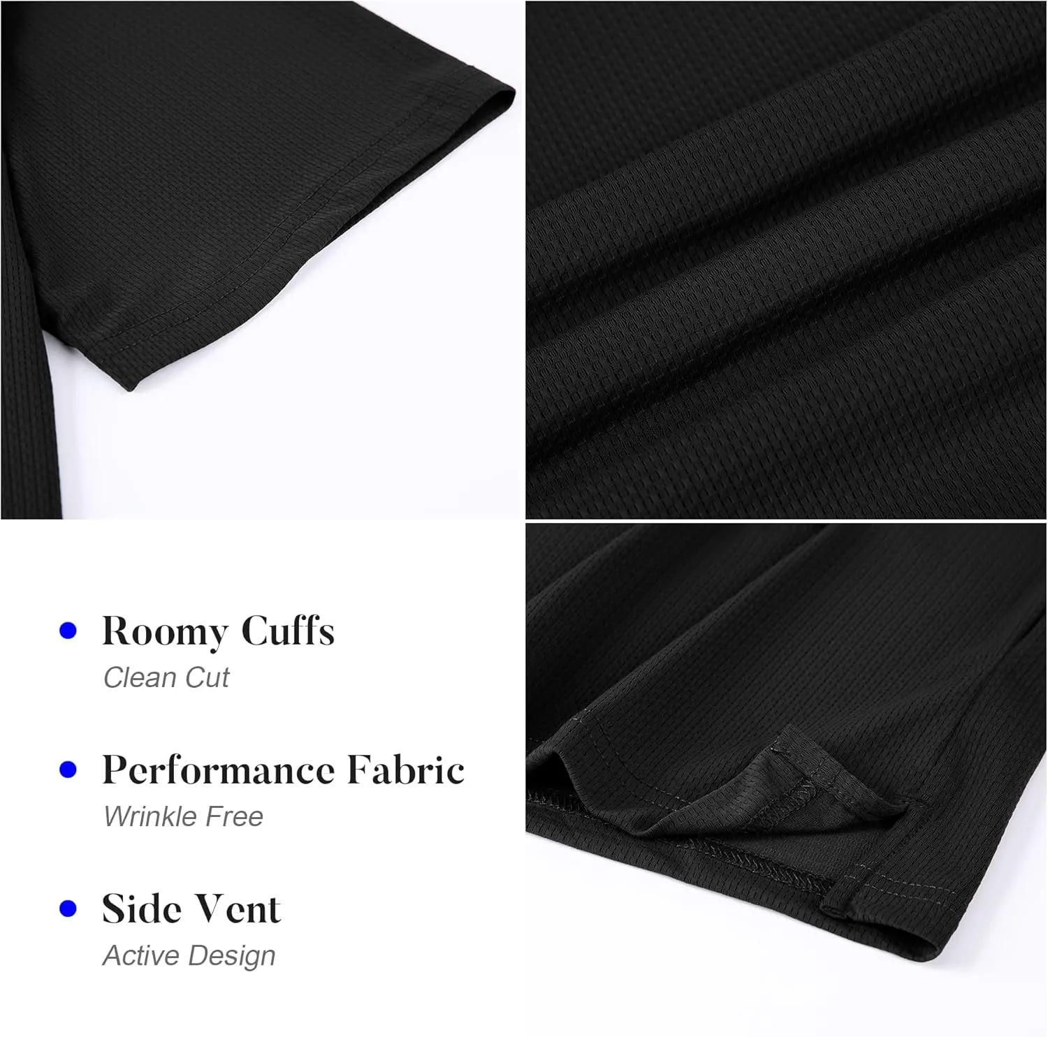 WARHORSEE Mens Golf Shirt Short Sleeve Striped Golf Polo Shirts for Men Moisture Wicking Performance Dry Fit Polo Shirts