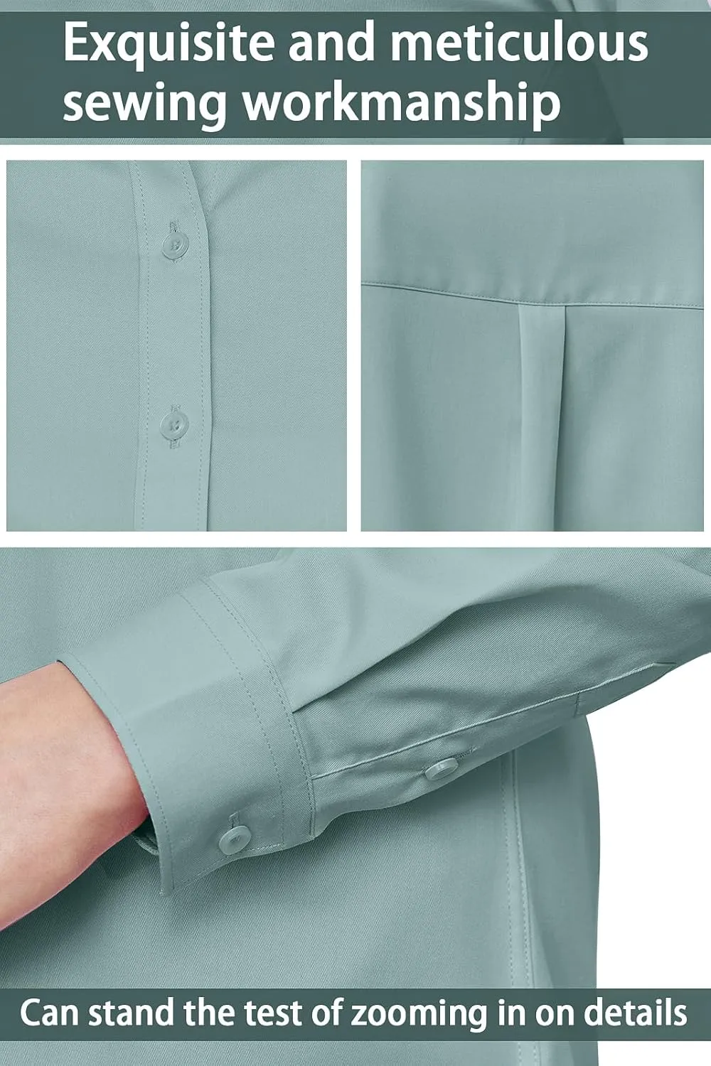 Wrinkle Free Womens Button Down Shirts for Women Long Sleeve Stretch Business Office Formal Work Blouses Tops