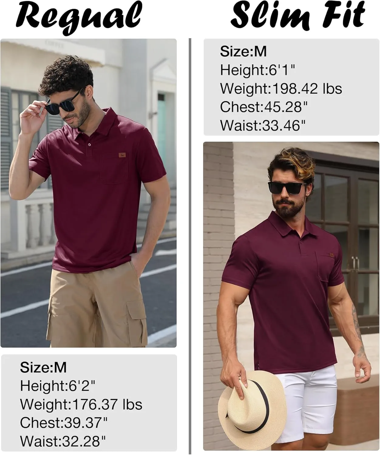 ZITY Mens Waffle Polo Shirts Casual Short Sleeve Texture Polo for Men Moisture Wicking Collared T-Shirt with Pocket